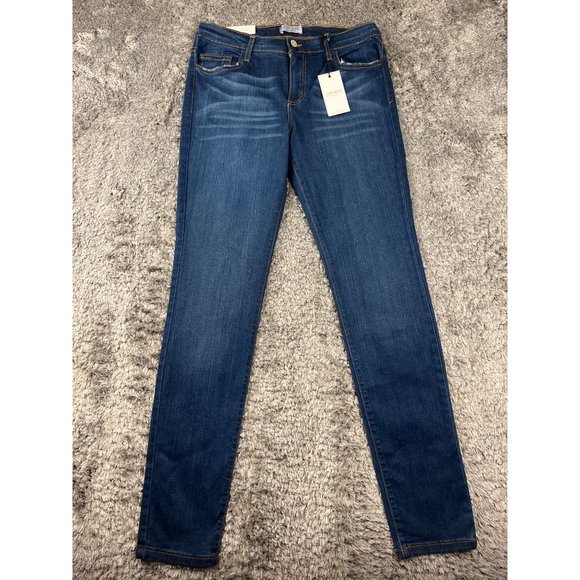 Judy Blue 1XL Extra Large Distressed Skinny Dark High Rise Denim -WORN ONCE. - Picture 1 of 9